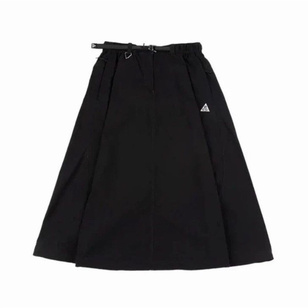 Nike ACG Black A-Line Maxi Skirt with Belt